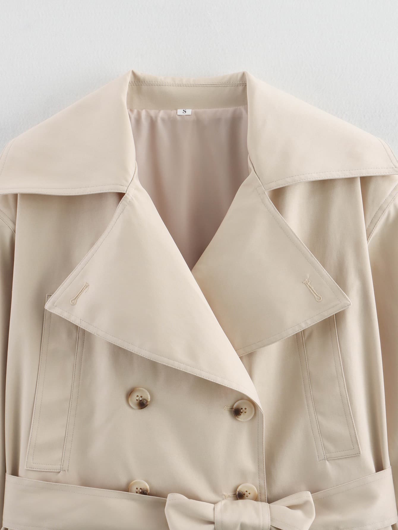 Cropped Double-Breasted Trench Jacket – image 10