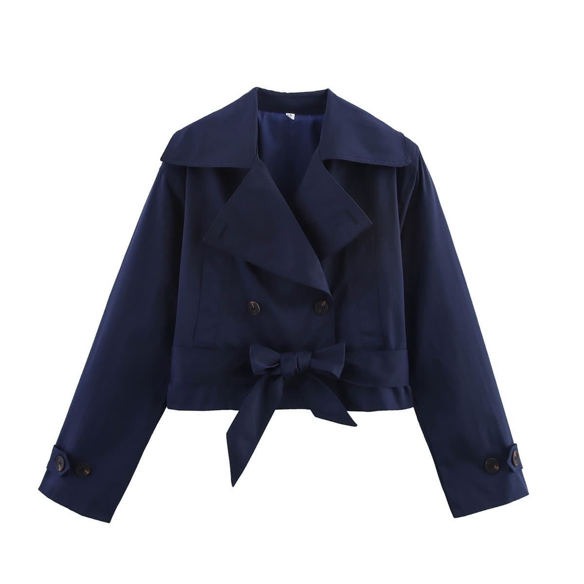 Cropped Double-Breasted Trench Jacket – image 4