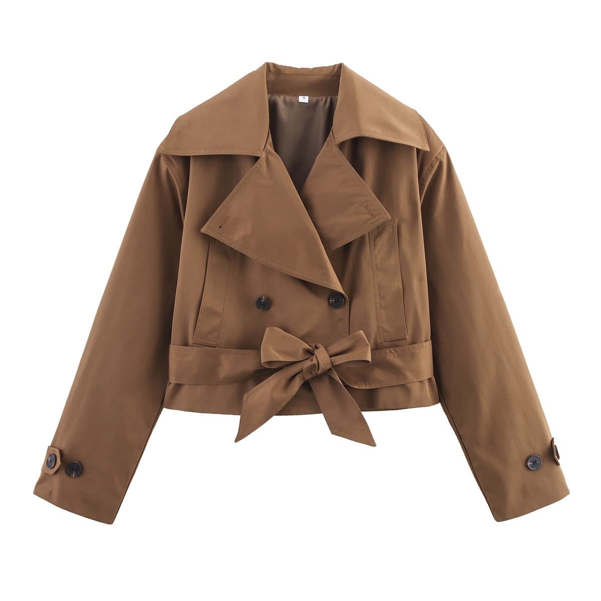 Cropped Double-Breasted Trench Jacket – image 2