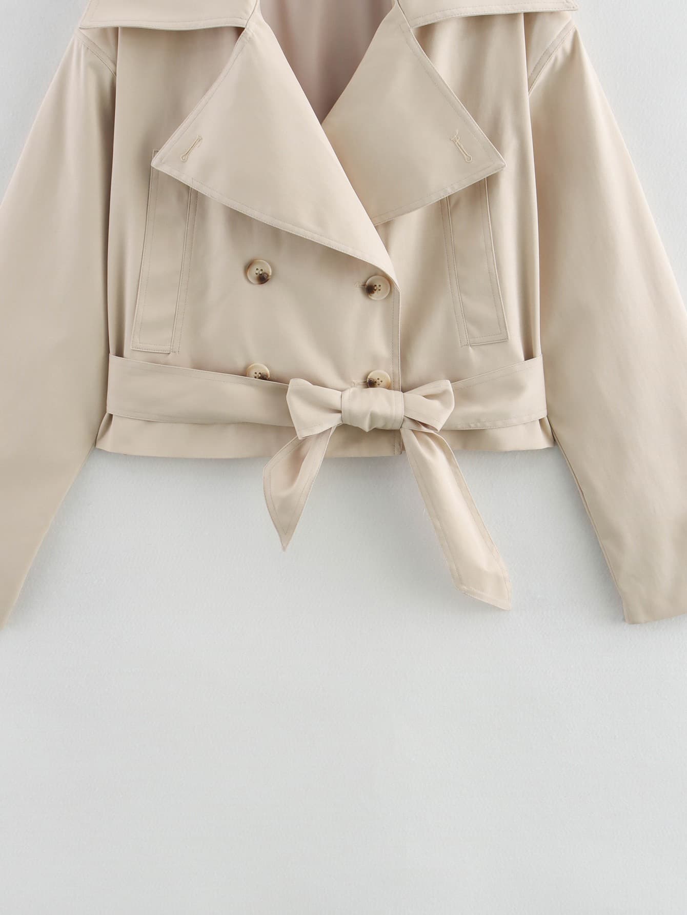Cropped Double-Breasted Trench Jacket – image 11