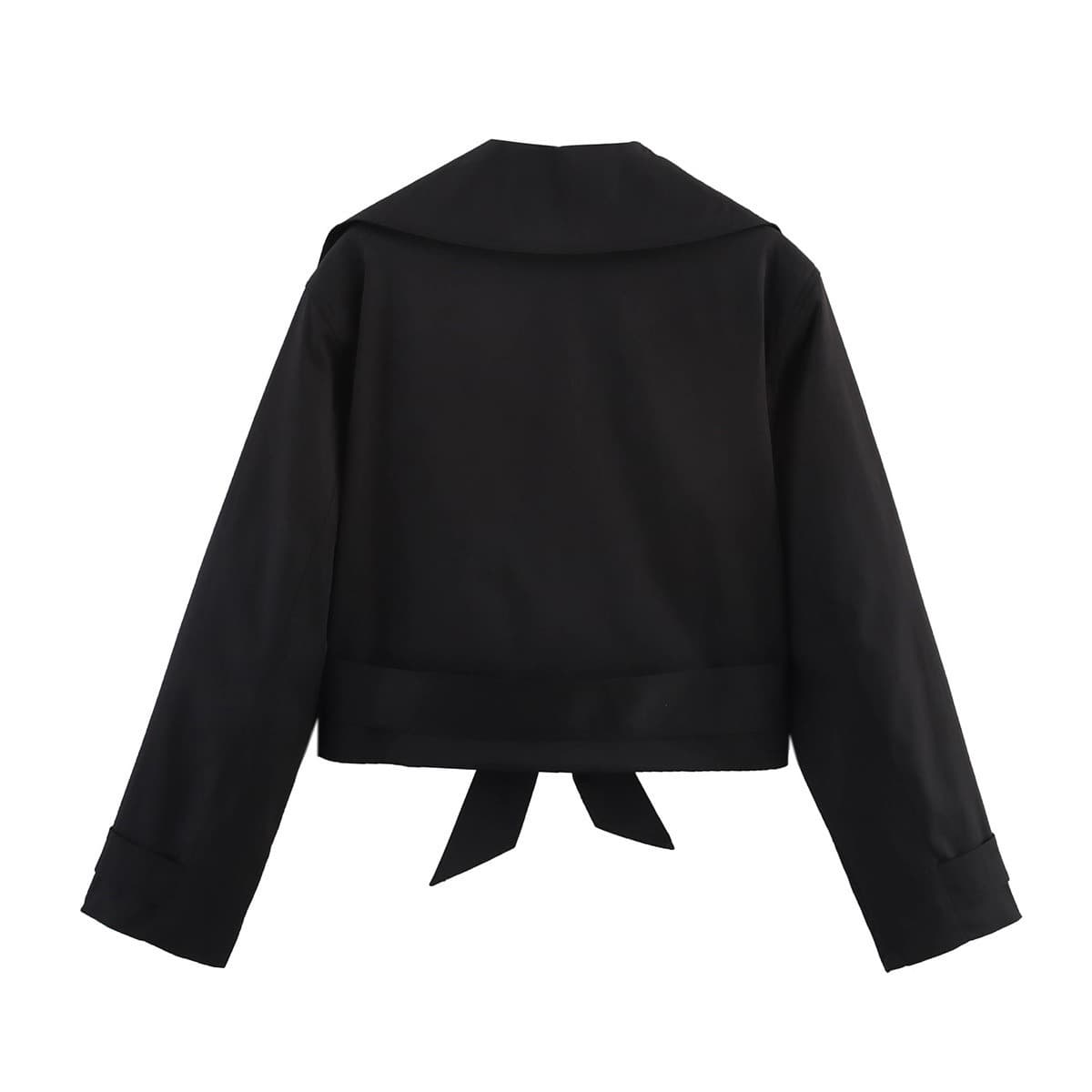 Cropped Double-Breasted Trench Jacket – image 7