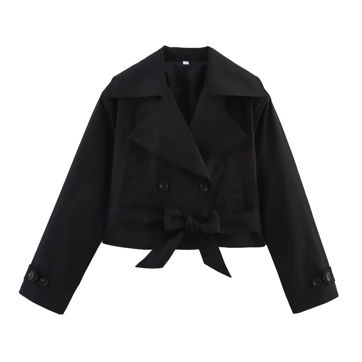 Cropped Double-Breasted Trench Jacket – image 6