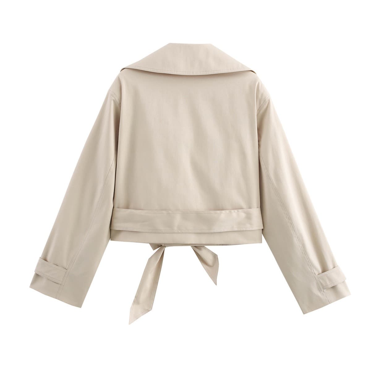 Cropped Double-Breasted Trench Jacket – image 9