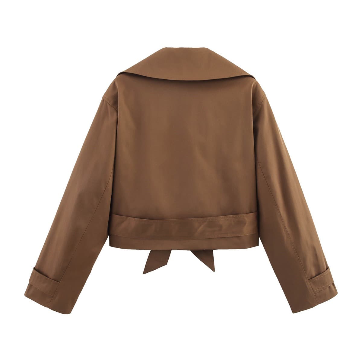 Cropped Double-Breasted Trench Jacket – image 3