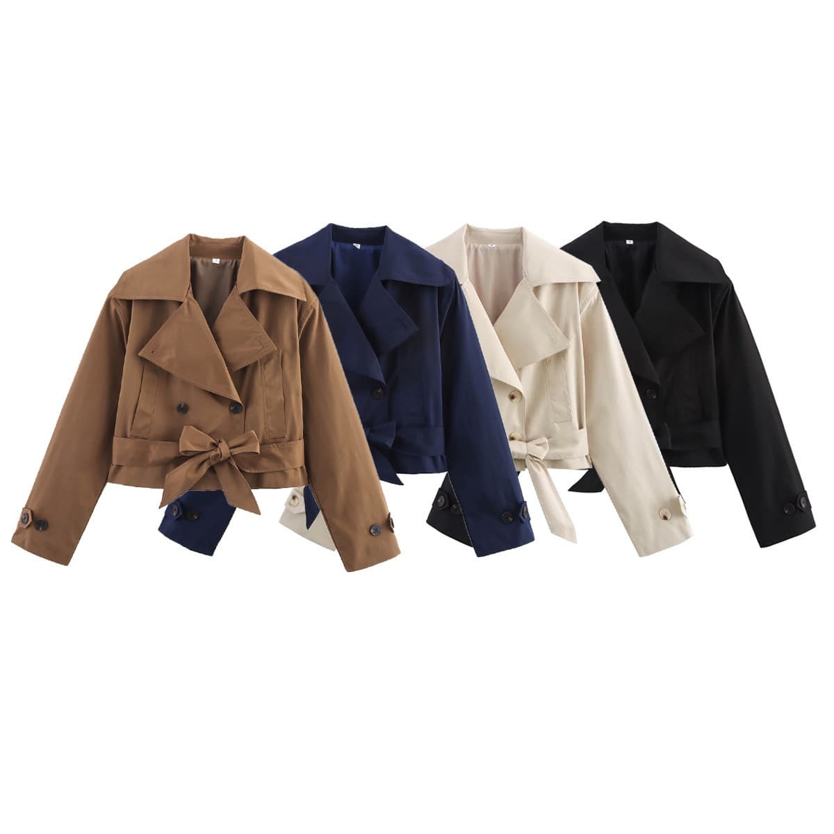 Cropped Double-Breasted Trench Jacket