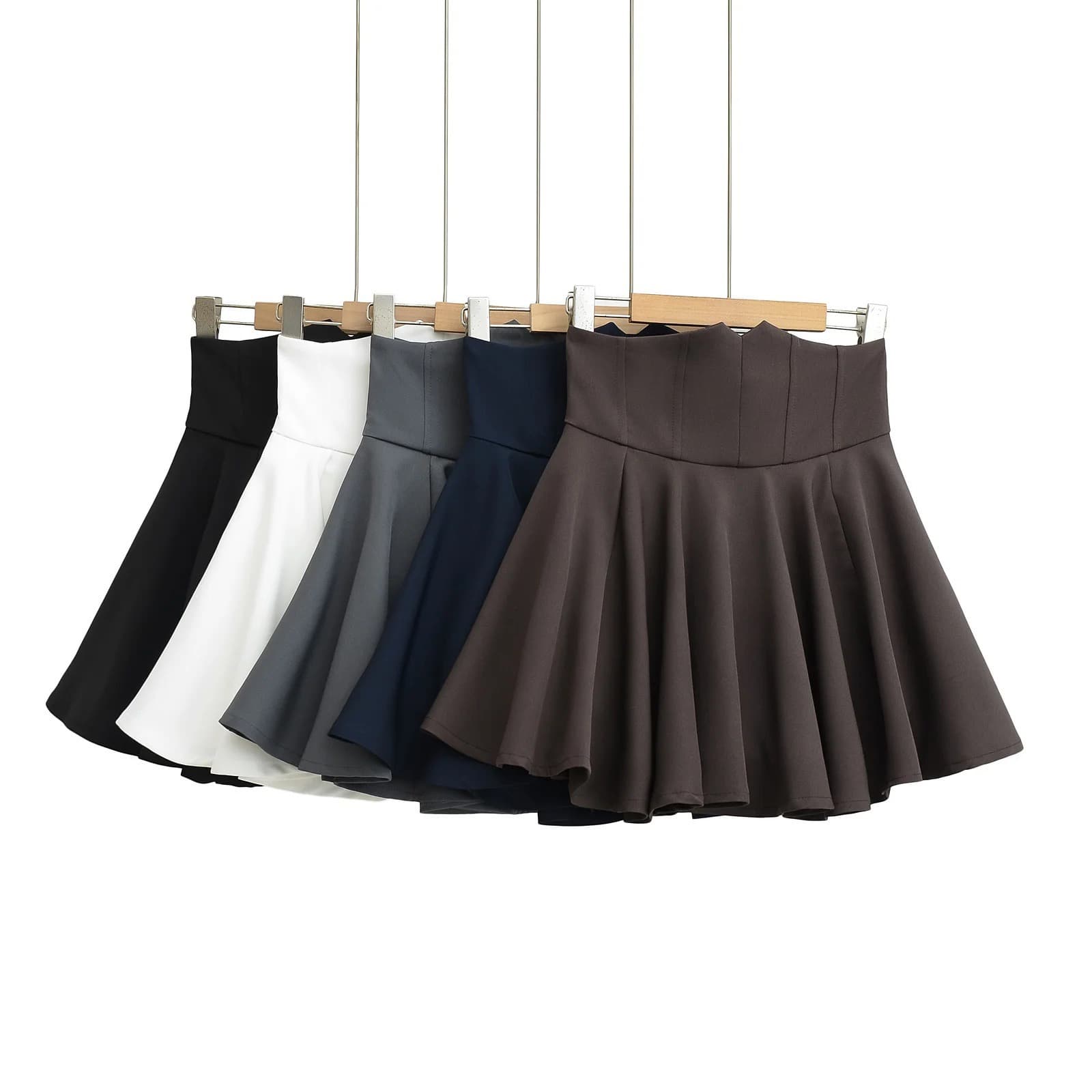 High-Waisted Pleated Mini Skirt