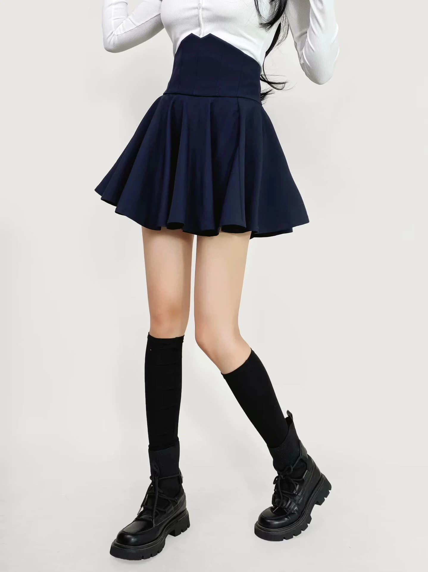 High-Waisted Pleated Mini Skirt – image 6