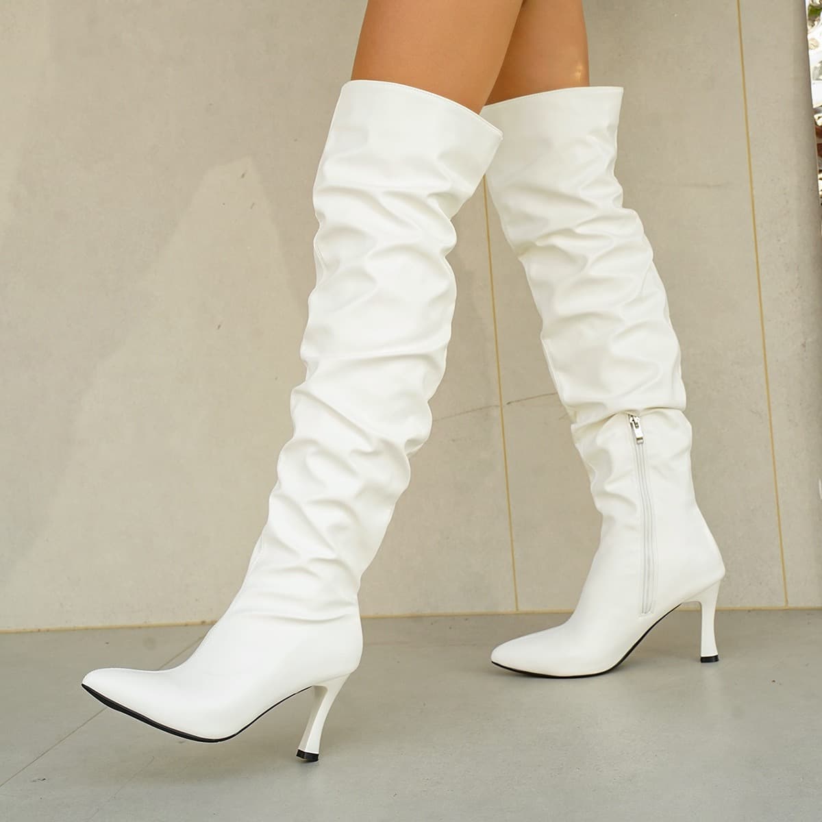 Slouchy Pointed Toe Over-Knee Boots – image 4