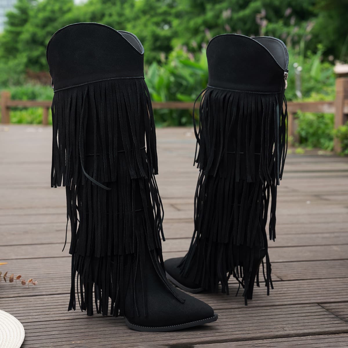 Fringe Suede Heeled Boots – image 2