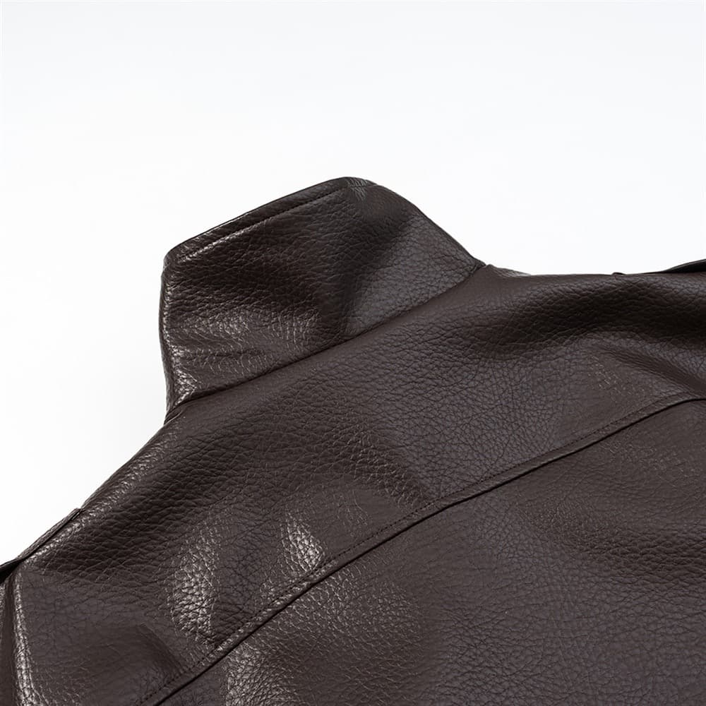 Faux Leather Oversized Bomber Jacket – image 12