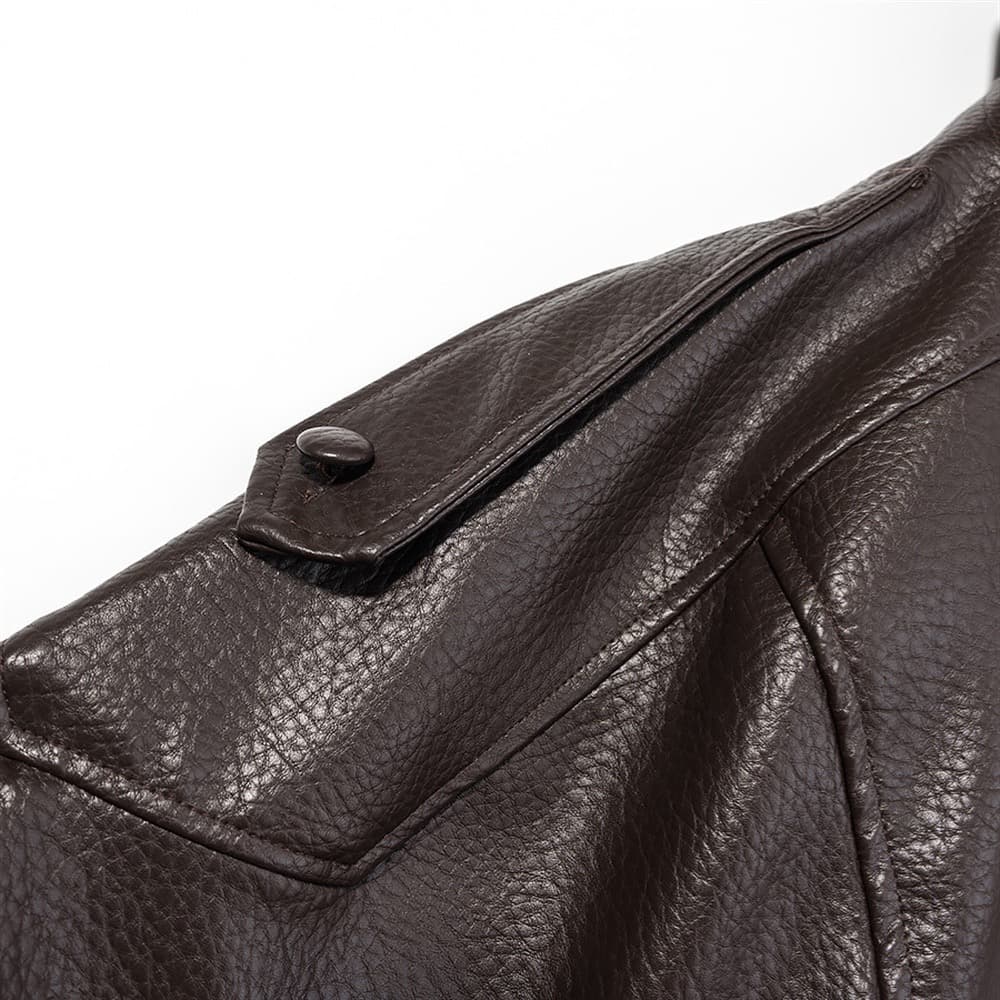 Faux Leather Oversized Bomber Jacket – image 8