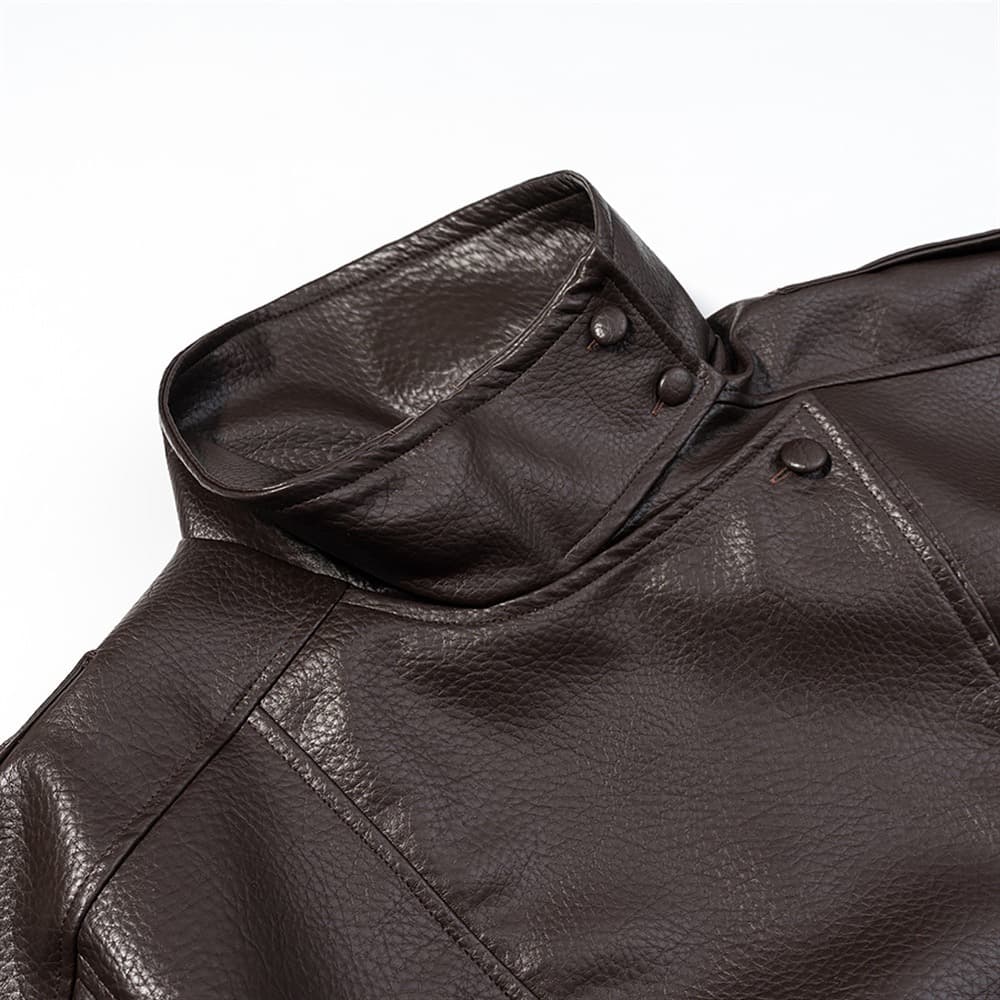 Faux Leather Oversized Bomber Jacket – image 9