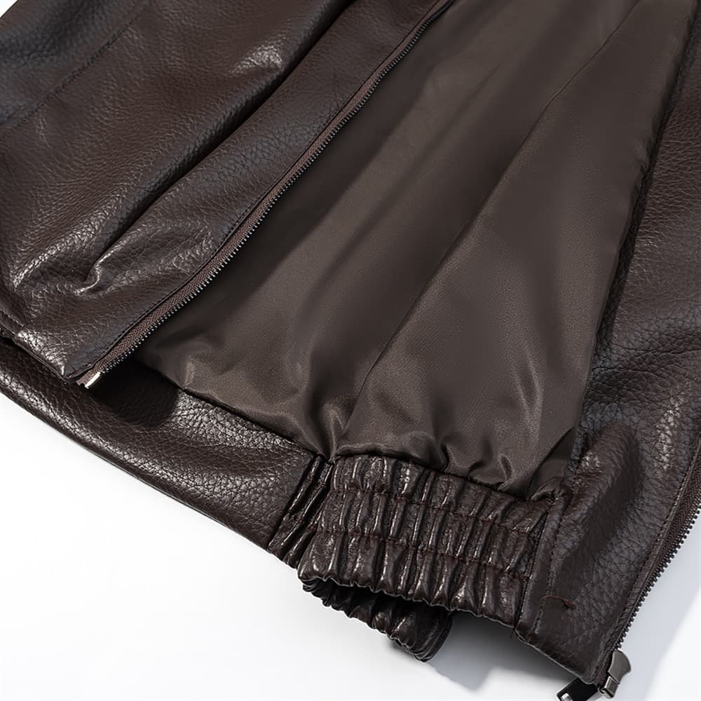 Faux Leather Oversized Bomber Jacket – image 15