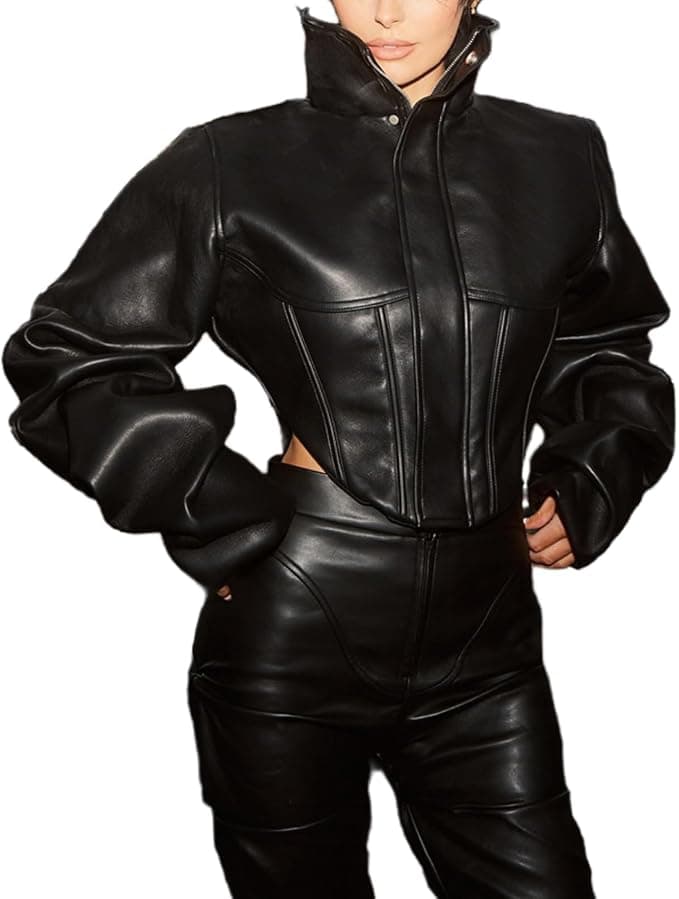 Faux Leather Corset Style Jacket – image 5