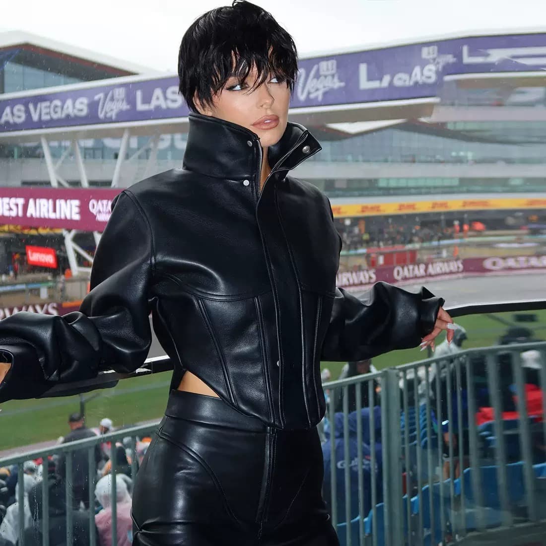 Faux Leather Corset Style Jacket