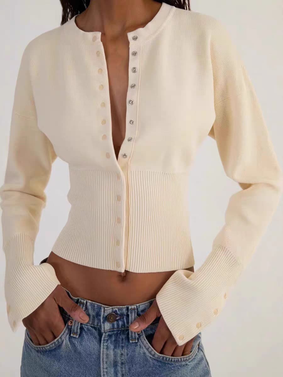 Ribbed Button Down Knit Cardigan – image 5