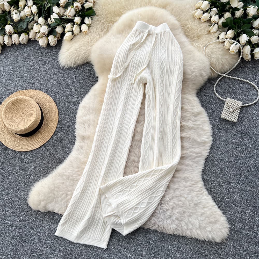 Cable Knit Wide Leg Trousers – image 5