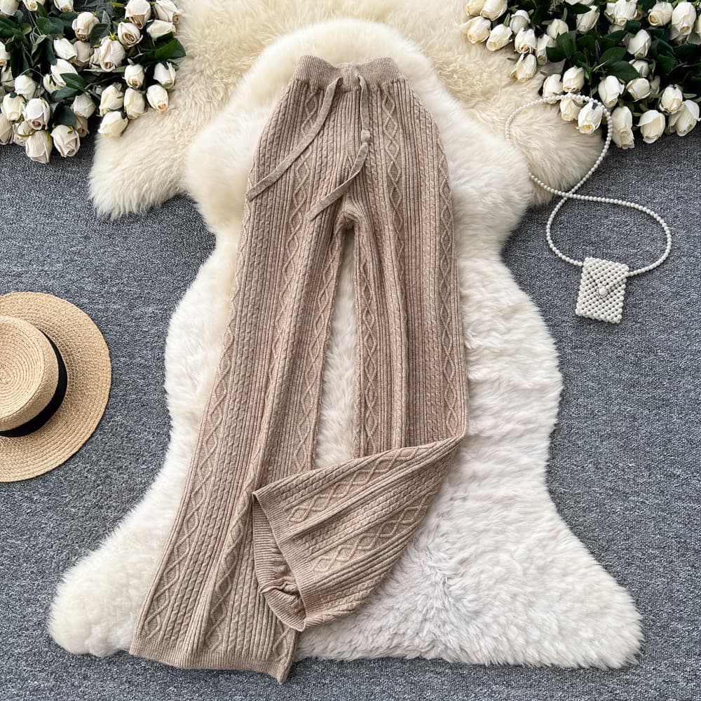 Cable Knit Wide Leg Trousers – image 2