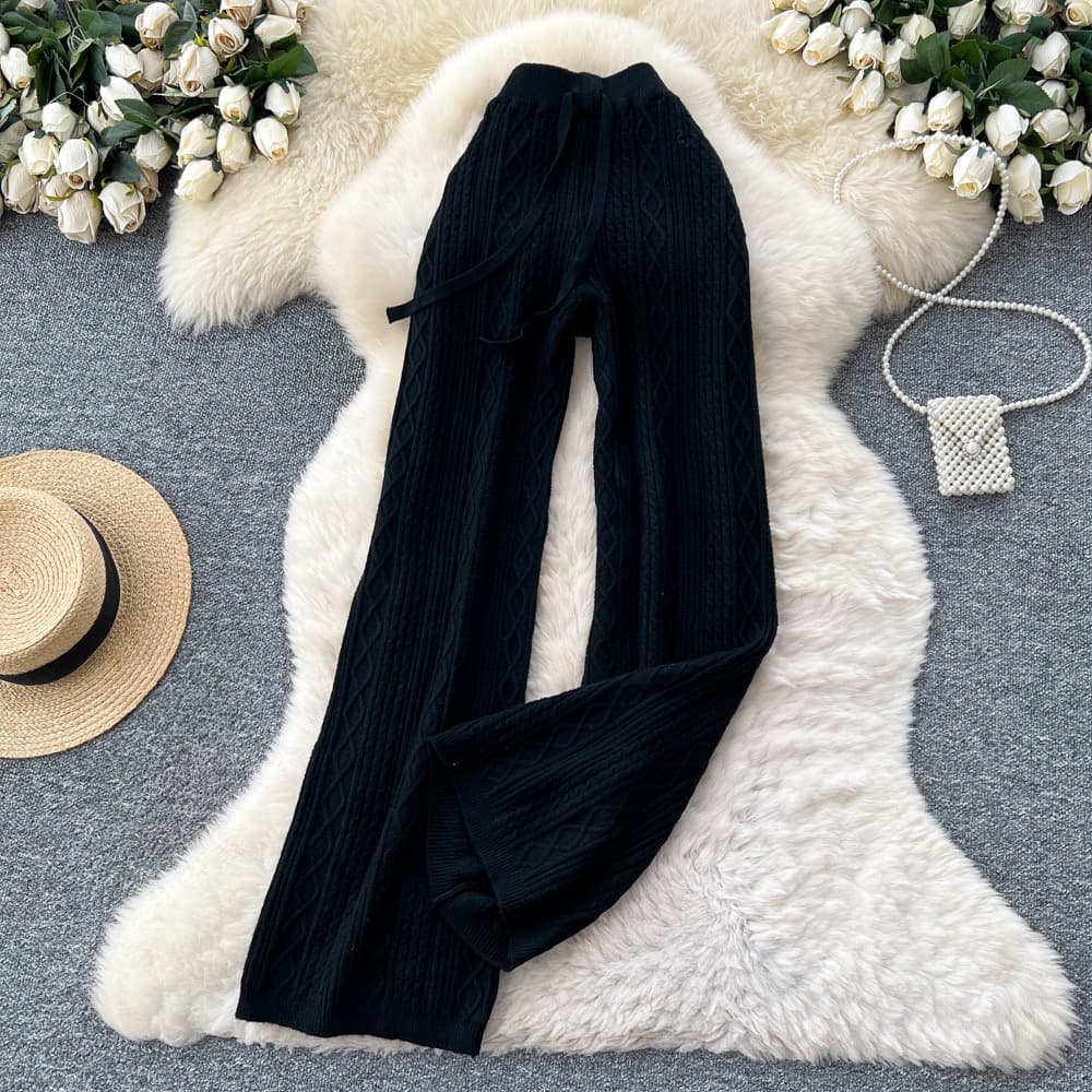 Cable Knit Wide Leg Trousers – image 4