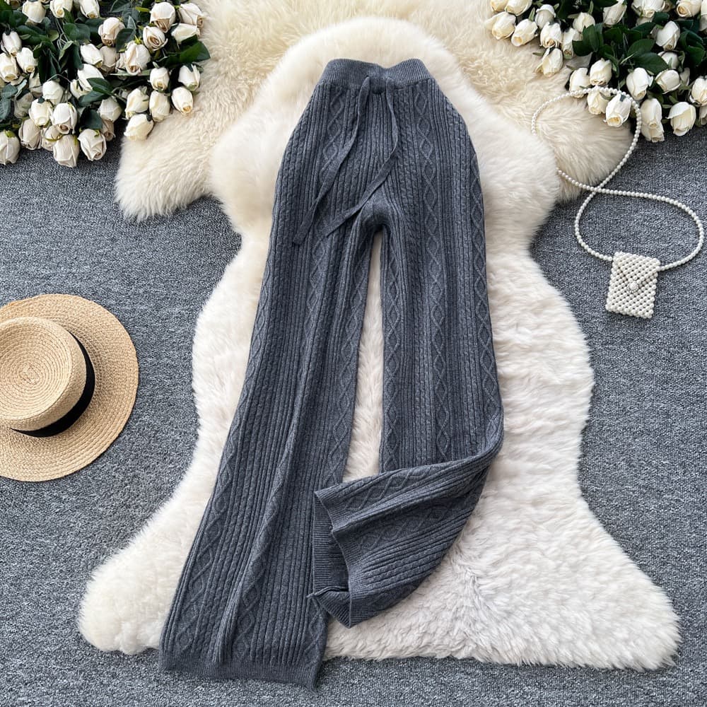 Cable Knit Wide Leg Trousers – image 3