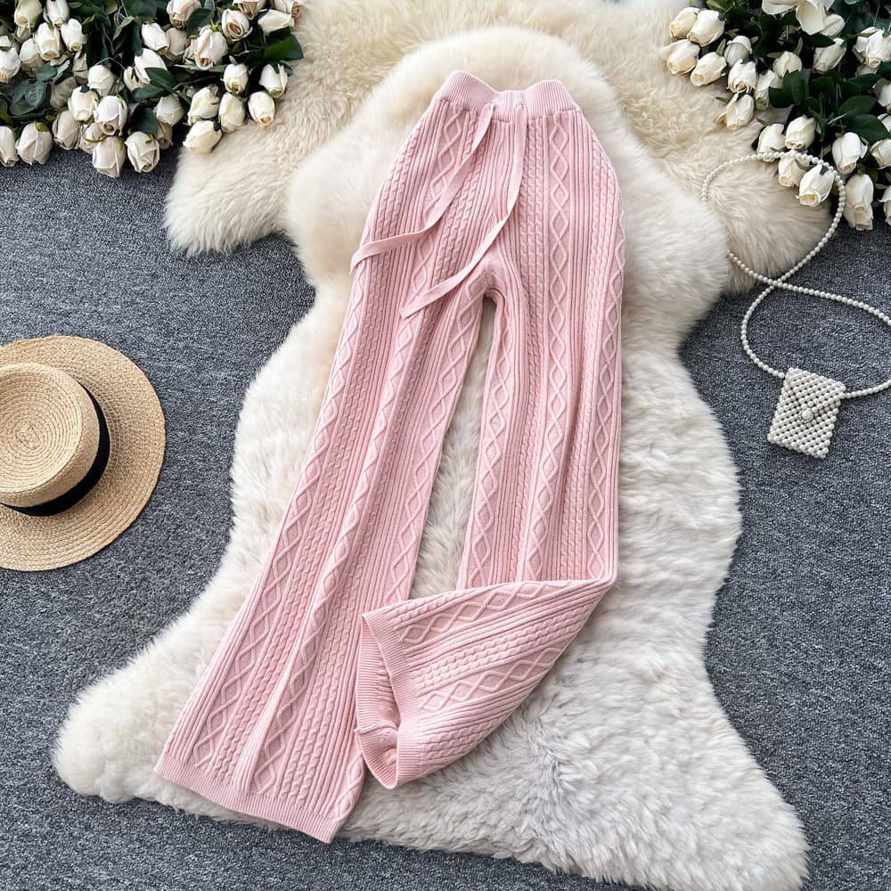 Cable Knit Wide Leg Trousers – image 6