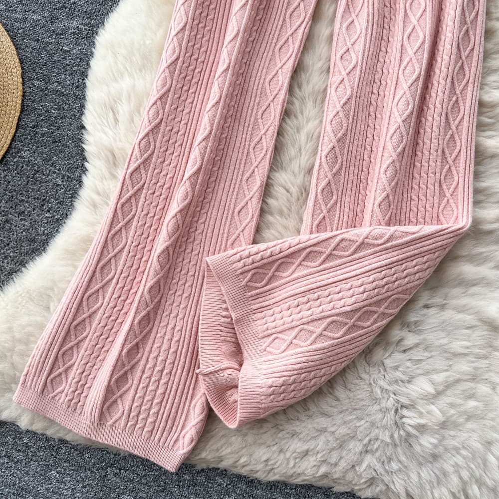 Cable Knit Wide Leg Trousers – image 9