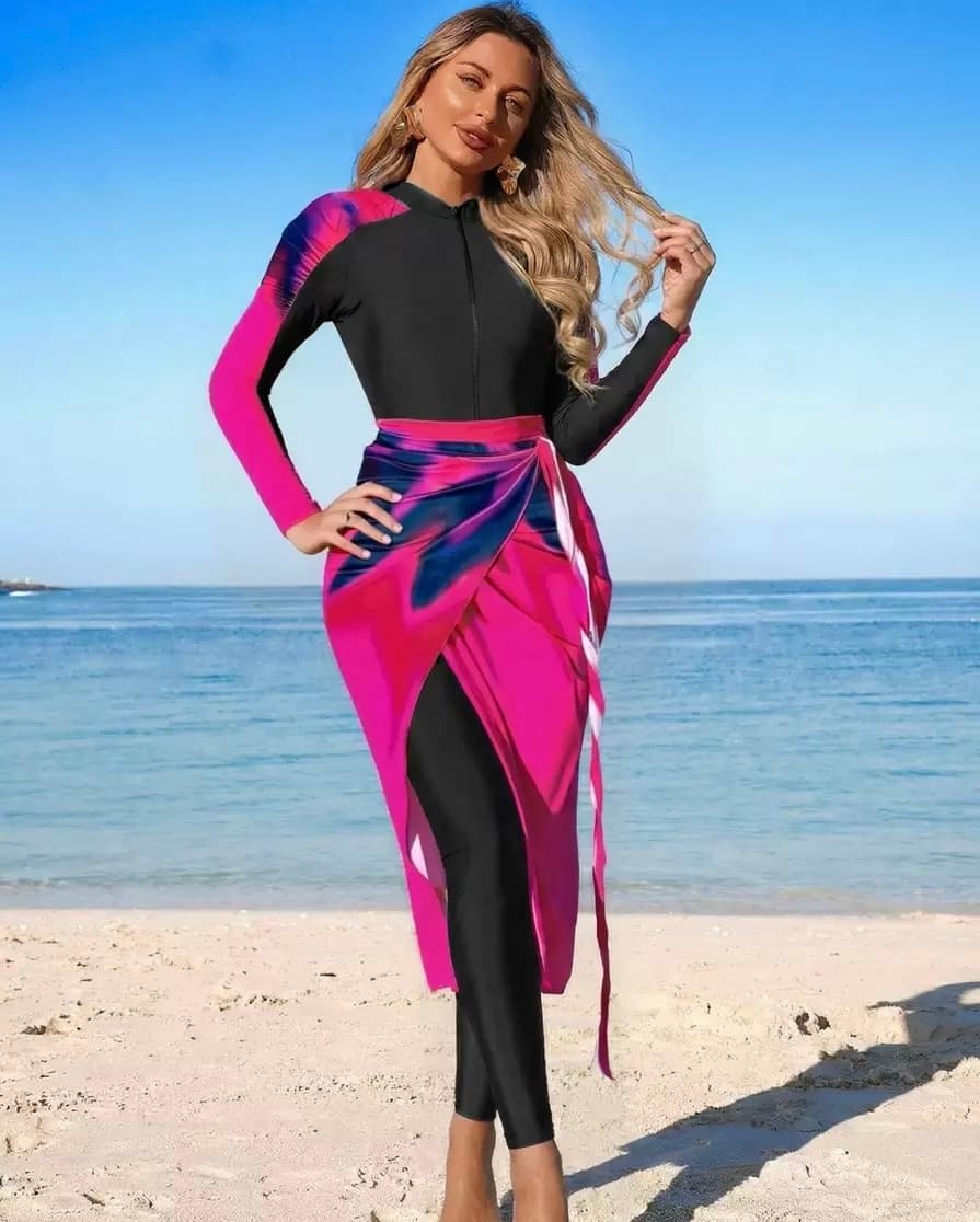Tie-Dye Long Sleeve Swimsuit Set – image 2