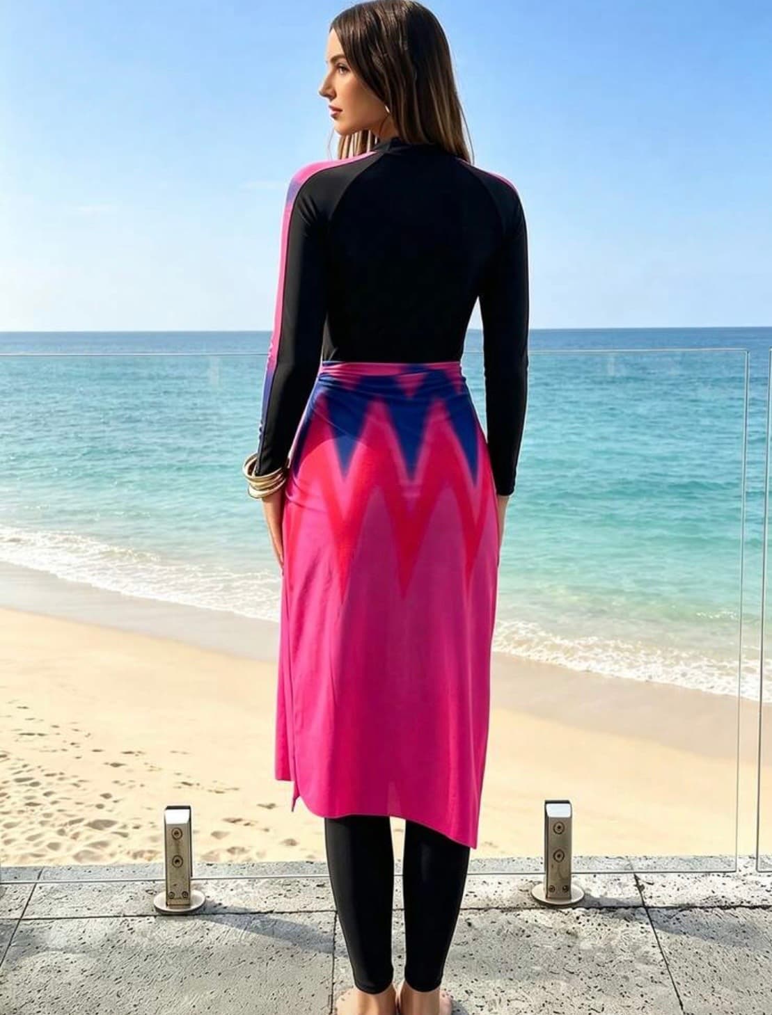 Tie-Dye Long Sleeve Swimsuit Set – image 3