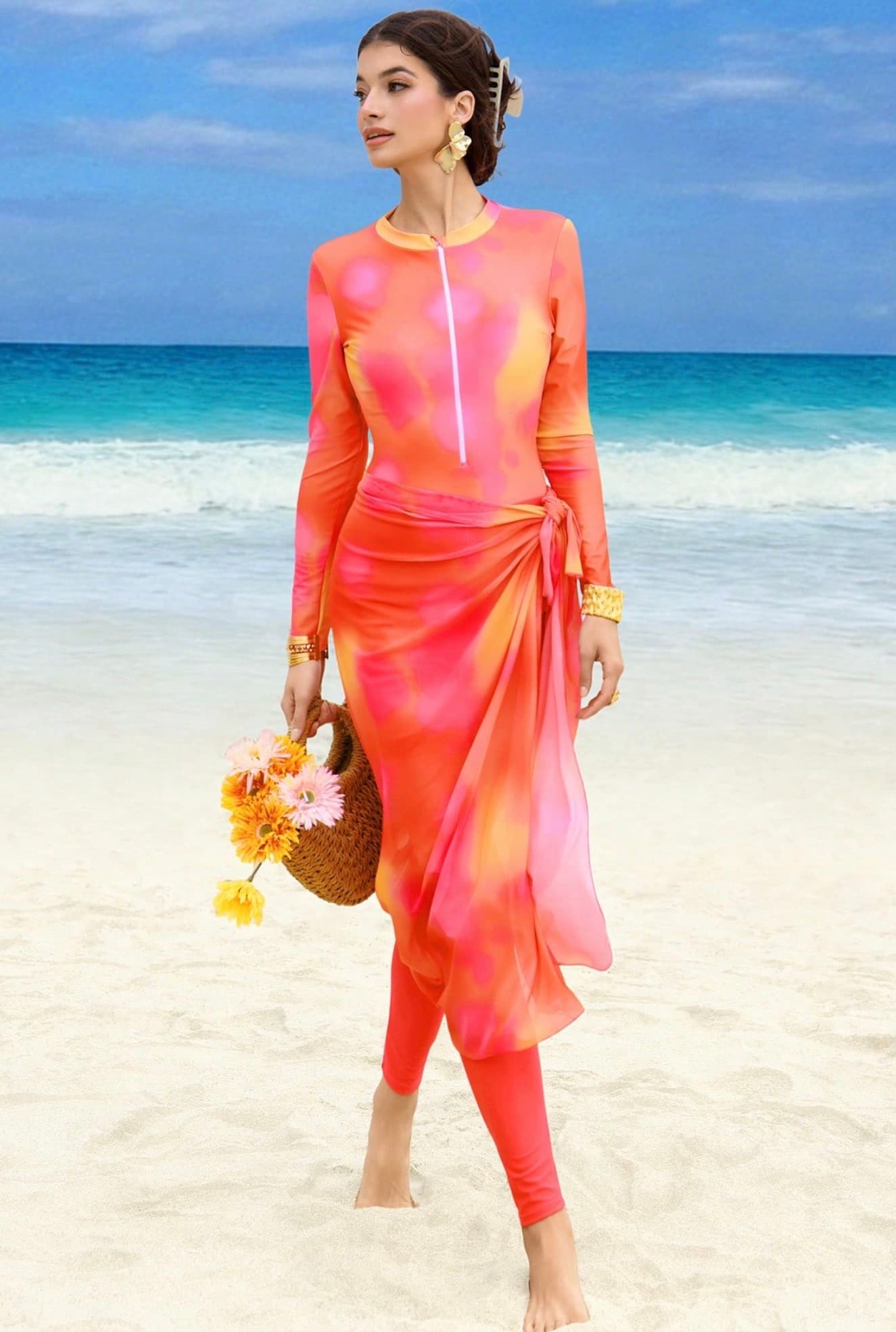 Tie-Dye Long Sleeve Burkini Set – image 3