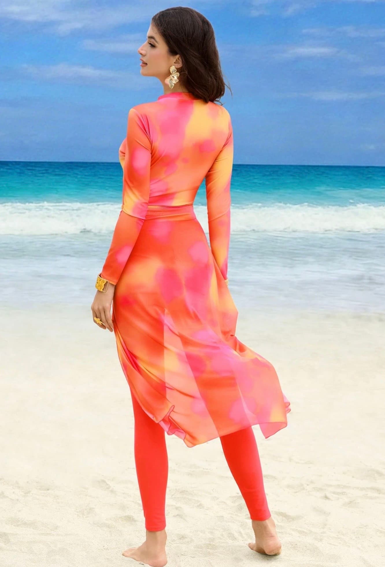 Tie-Dye Long Sleeve Burkini Set – image 4