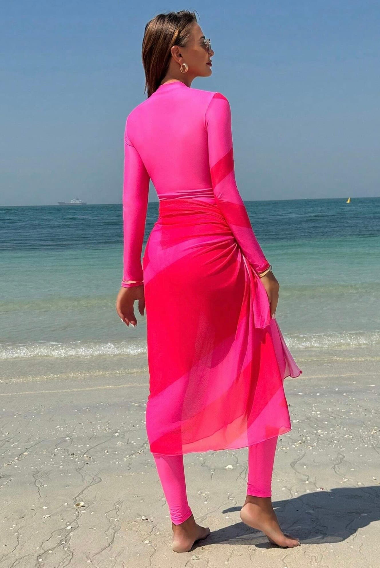 Neon Pink Modest Swimsuit Set – image 4