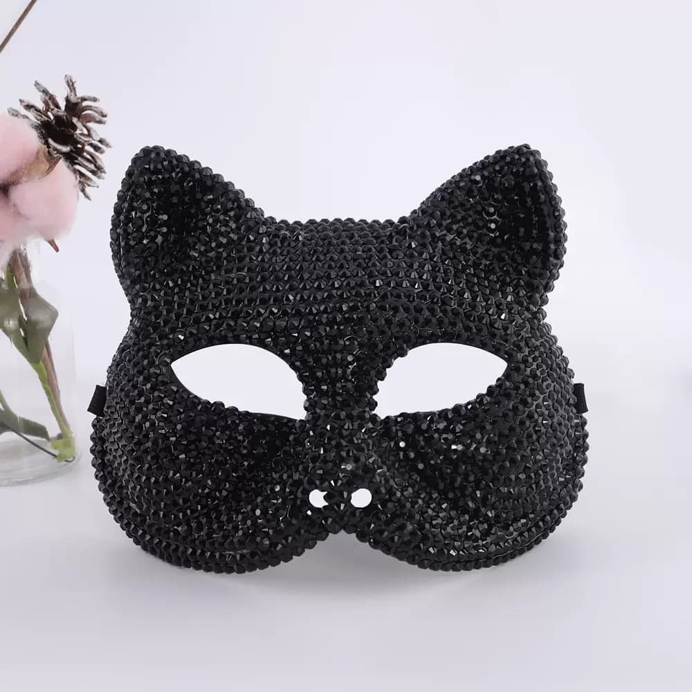 Sparkling Rhinestone Cat Mask – image 2