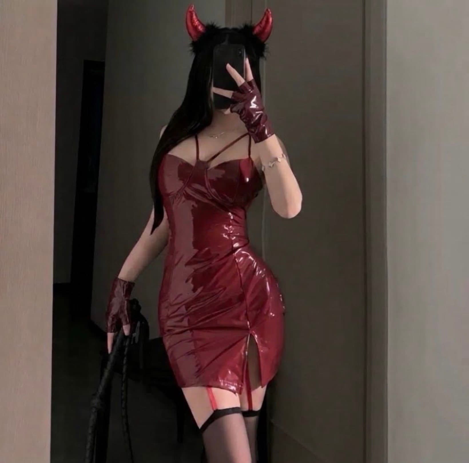 Faux Leather Mini Party Dress