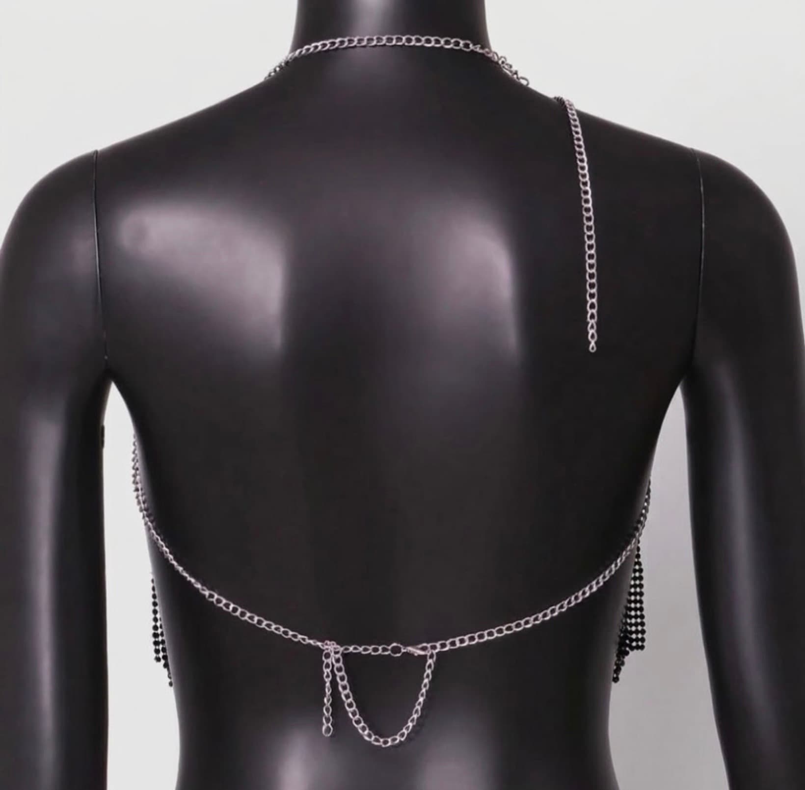 Sparkling Rhinestone Fringe Halter Top – image 9