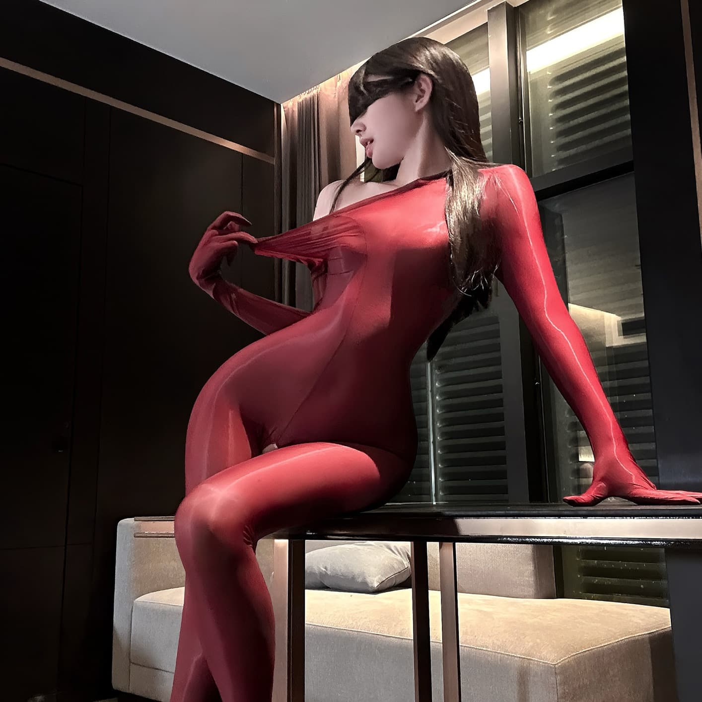 Sleek Sheer Cutout Bodysuit