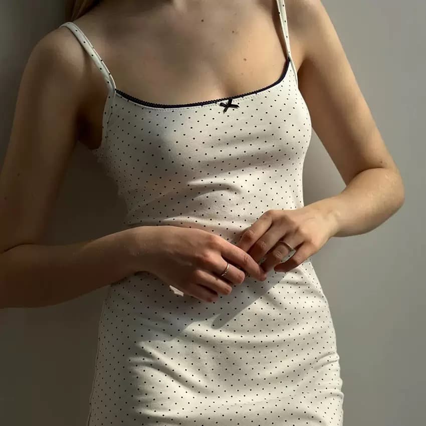 Polka Dot Ruffle Mini Dress – image 2