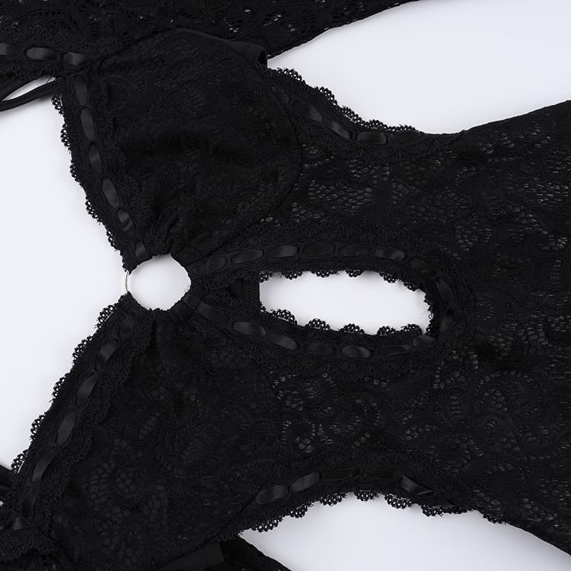Lace Long Sleeve Cutout Bodysuit – image 6