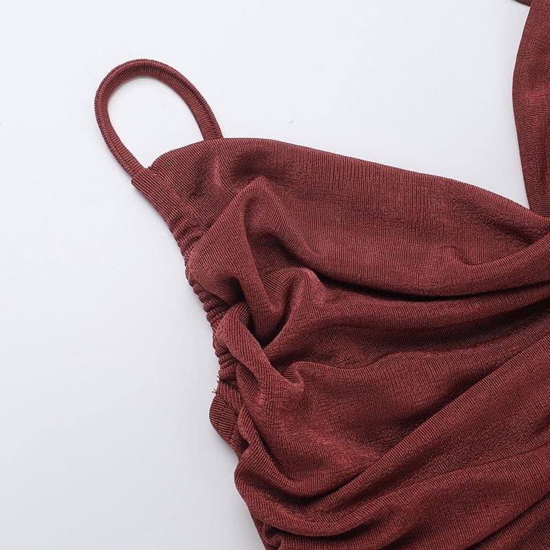 Cowl Neck Ruched Maxi Dress – image 7