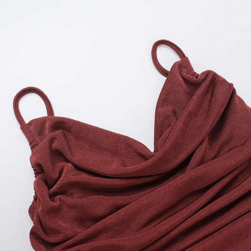Cowl Neck Ruched Maxi Dress – image 6