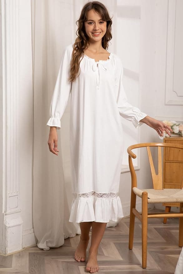 Lace Trim Ruffled Nightgown – image 3