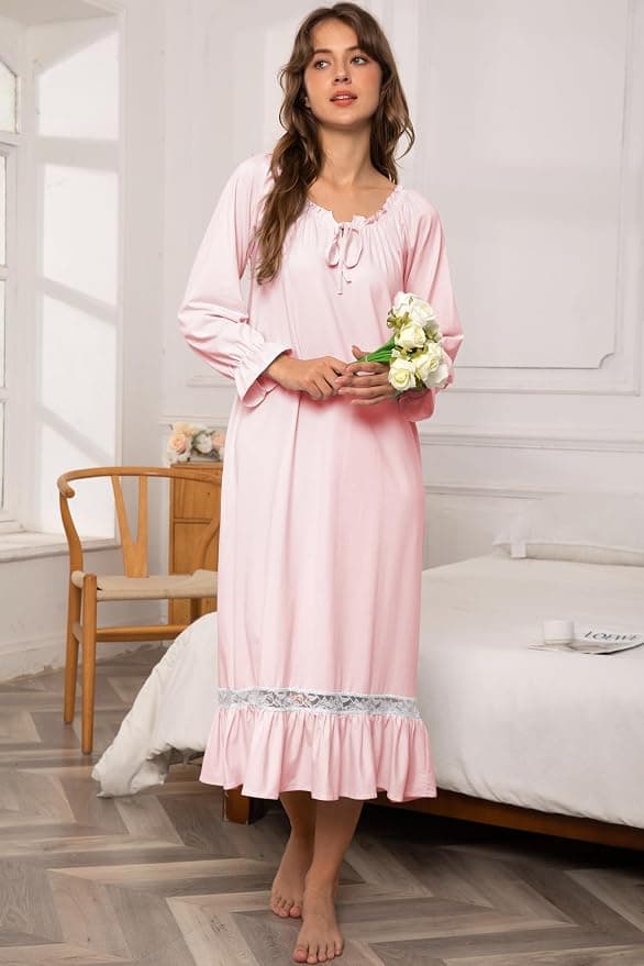 Lace Trim Ruffled Nightgown – image 5