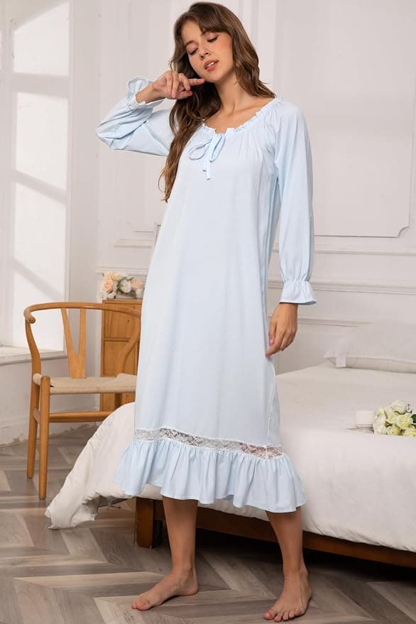 Lace Trim Ruffled Nightgown – image 2