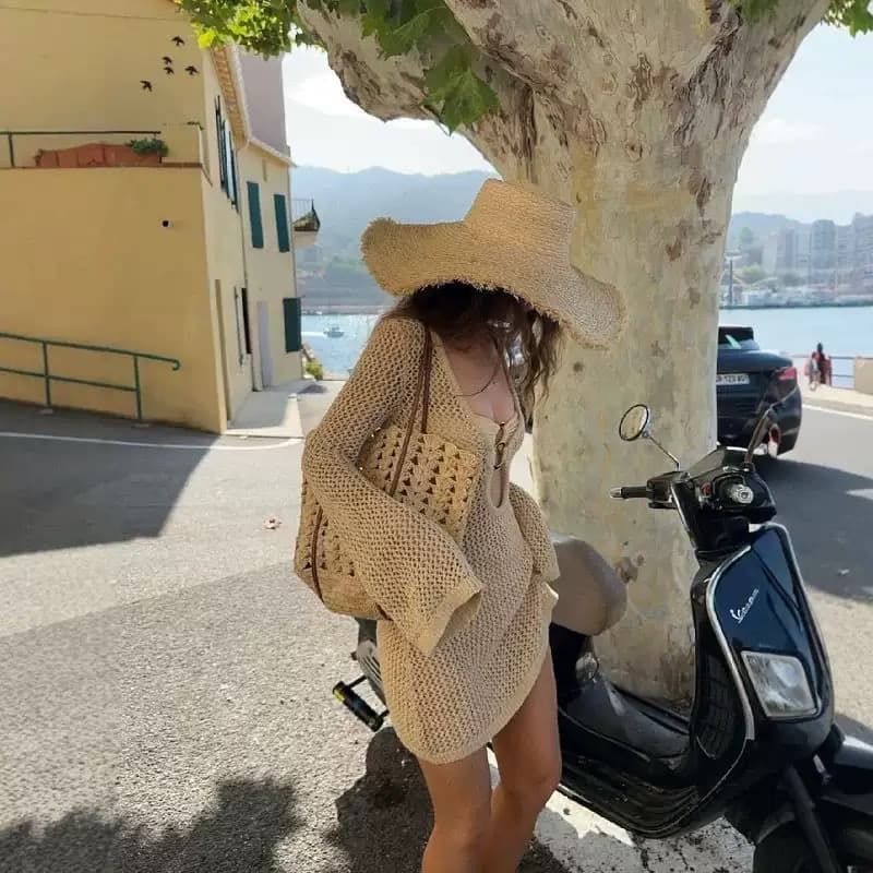 Crochet Ring Detail Beach Coverup – image 3