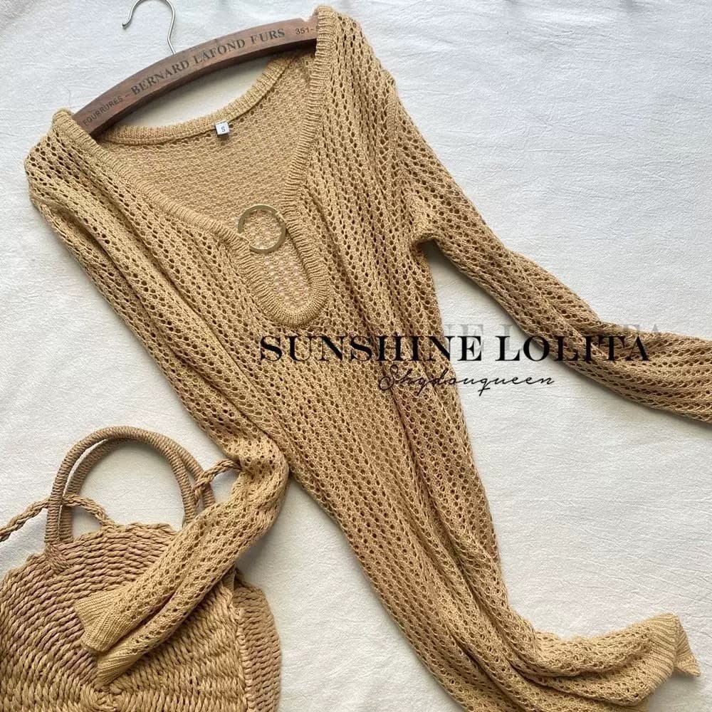 Crochet Ring Detail Beach Coverup – image 6