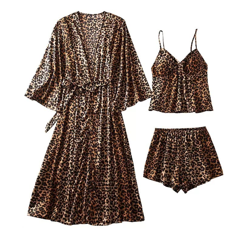 Leopard Print Satin Three Piece Set – image 5