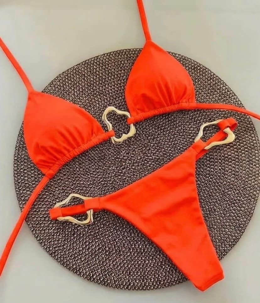 Gold-Accent Triangle Bikini Set – image 5