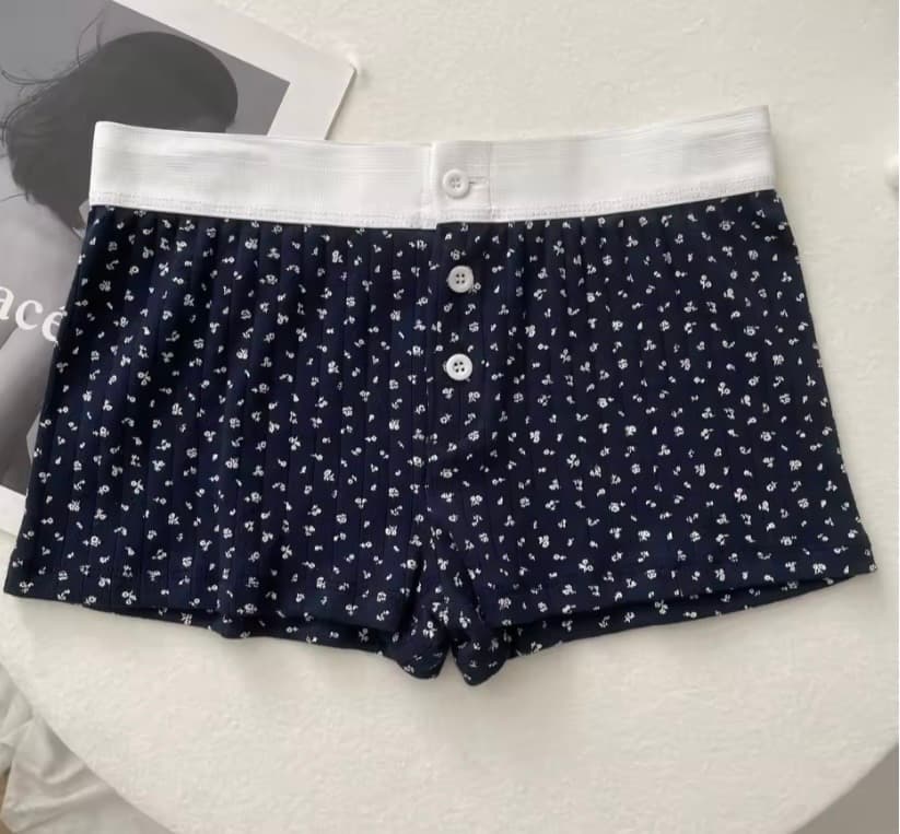 Floral Ribbed Knit Lounge Shorts – image 2