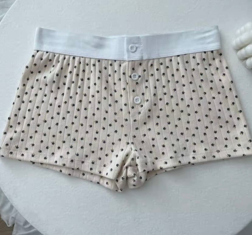 Floral Ribbed Knit Lounge Shorts – image 4