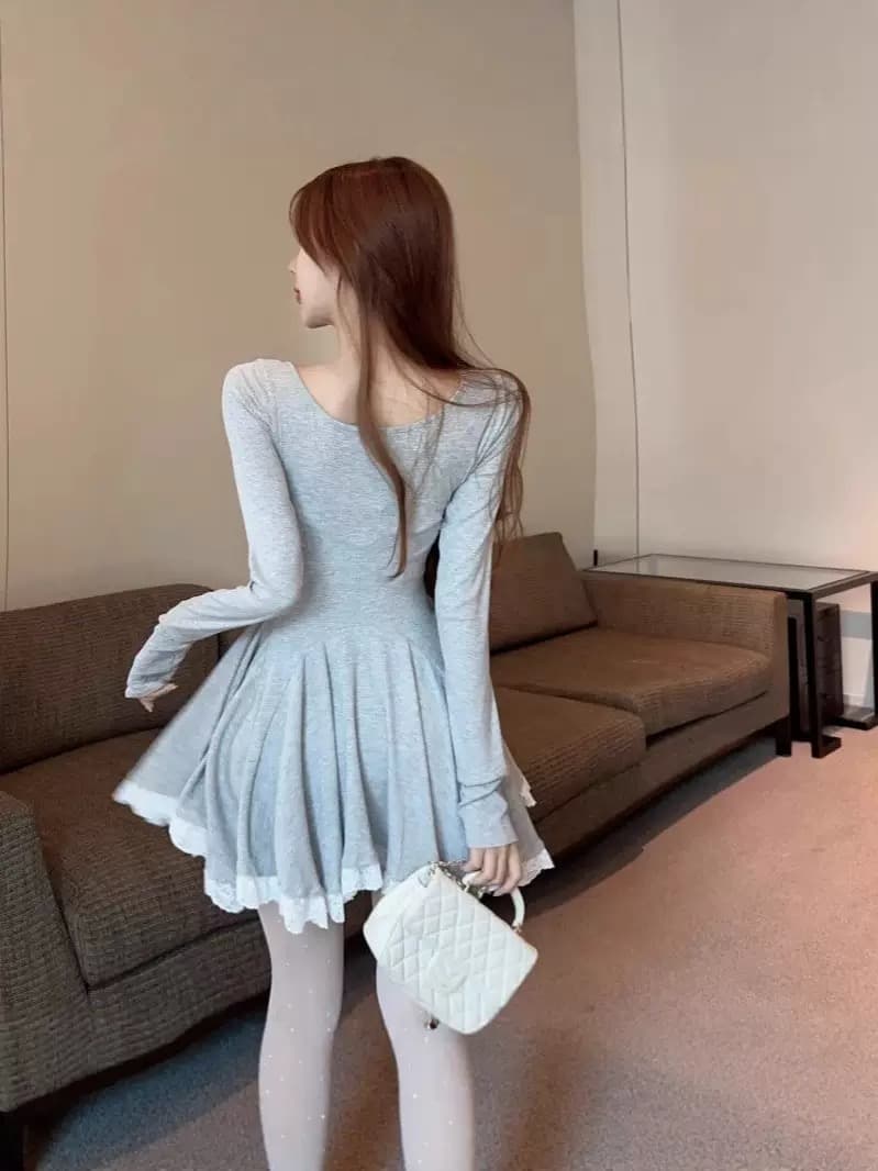 Lace Trimmed Fit And Flare Dress – image 4