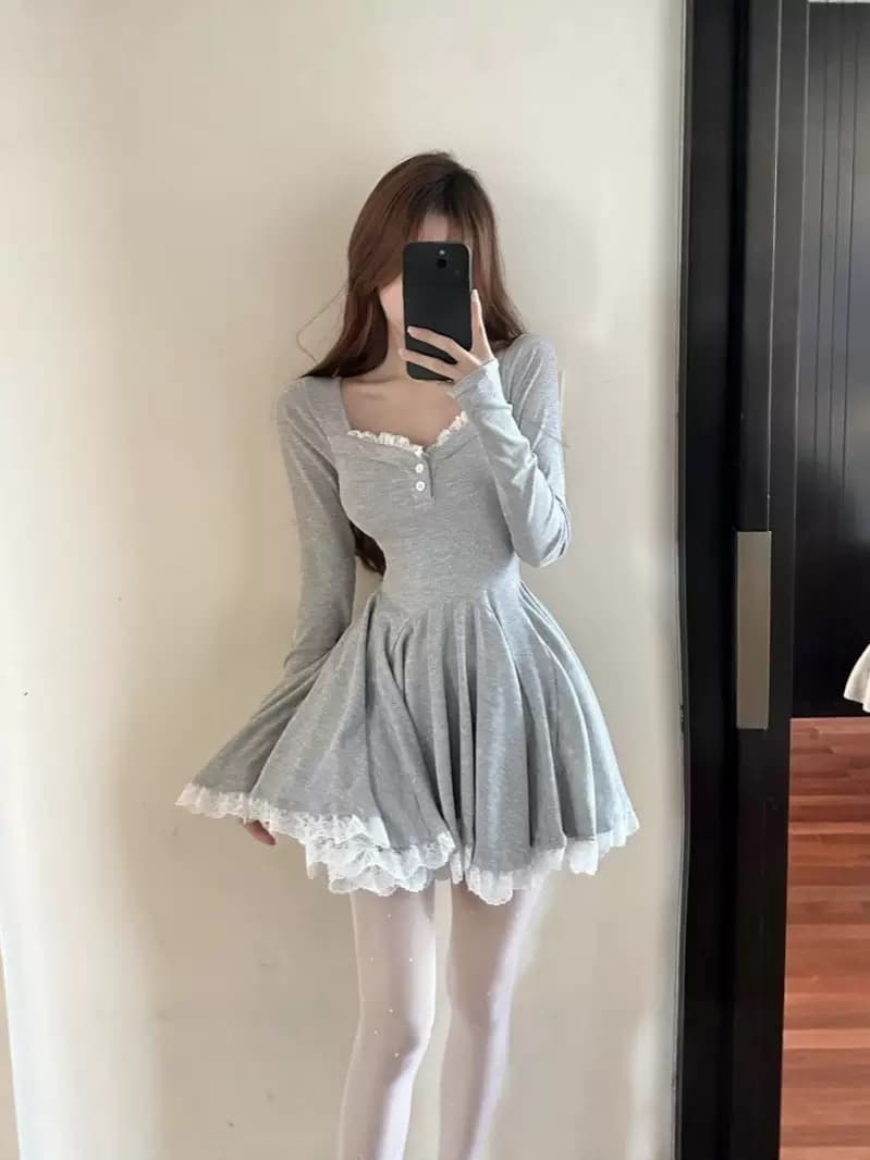 Lace Trimmed Fit And Flare Dress – image 3